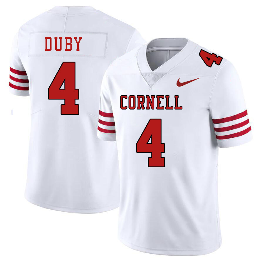 Men-Youth #4 Luke Duby Cornell Big Red 2023 College Football Jerseys Stitched-White